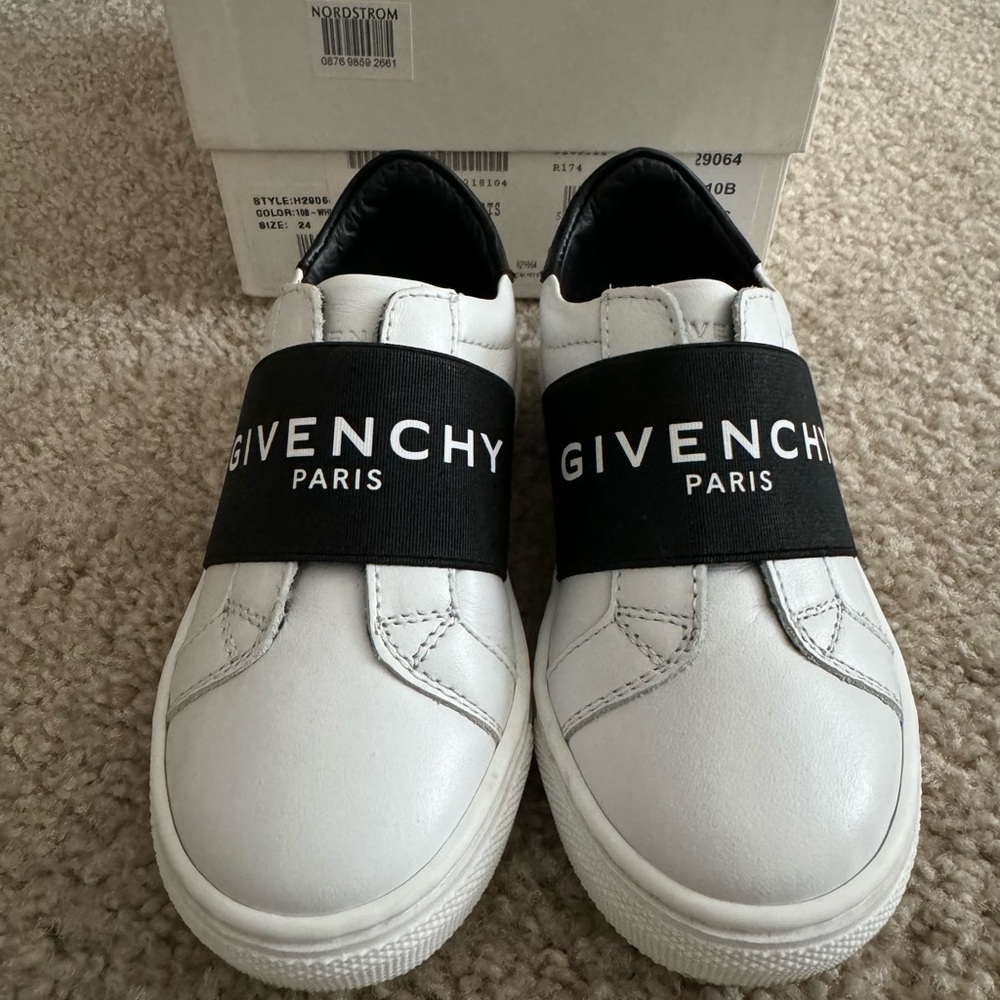 Givenchy Kids White and Black Sneakers
